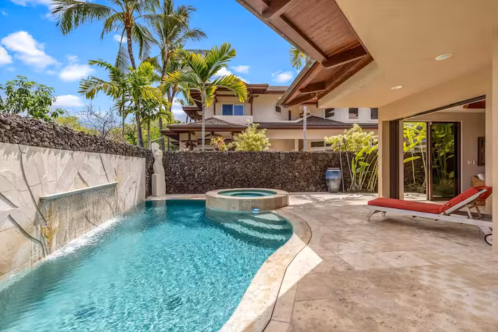 Shining Seas — gated Kailua-Kona estate framed by palms